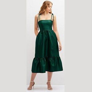 Bella Bridesmaids Hunter Green Midi Dress Size 8